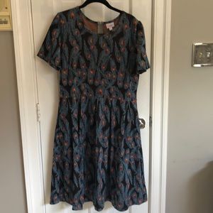 peacock Lularoe Amelia 2x Dress